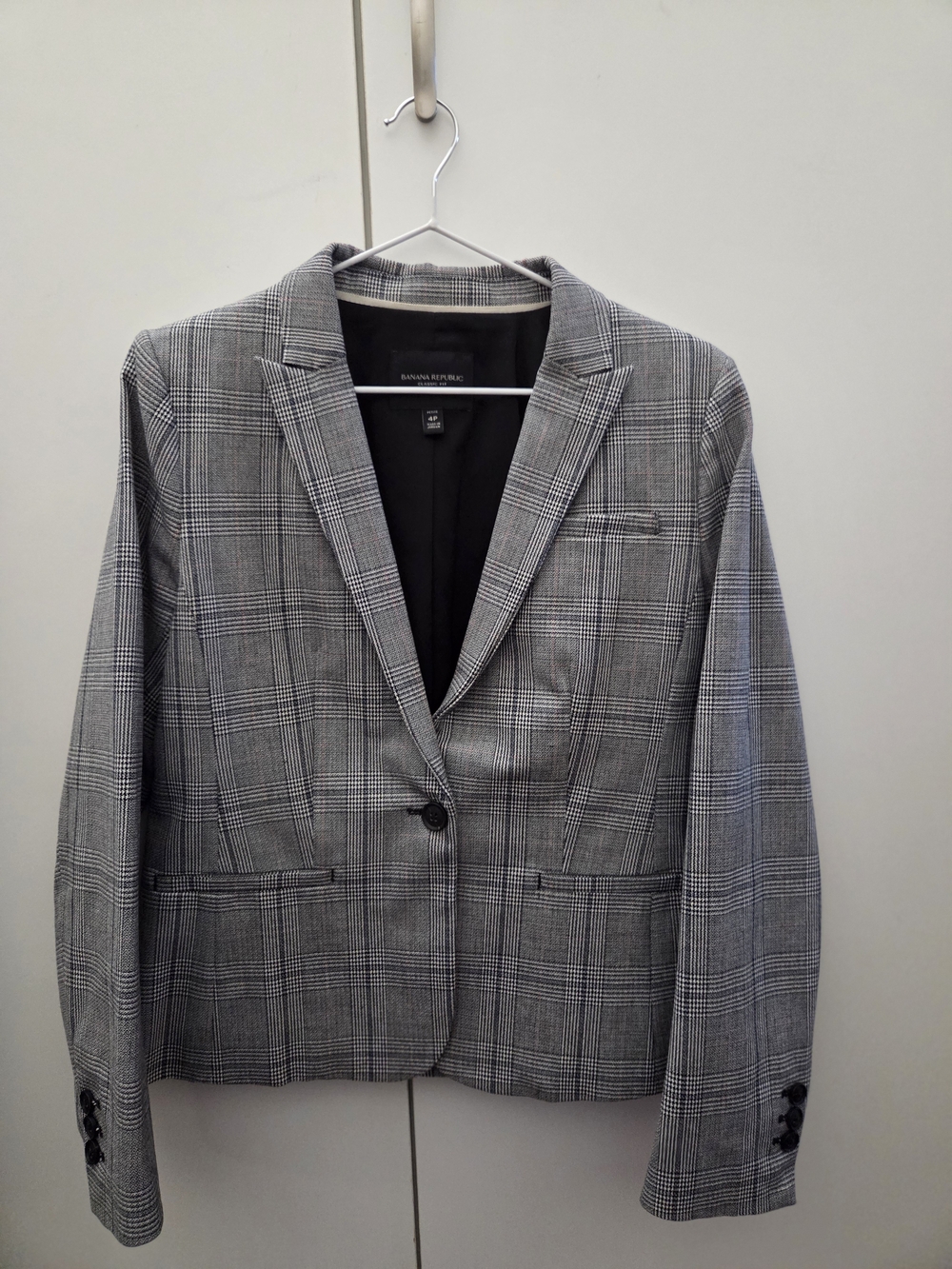 Banana Republic Gray Plaid Blazer